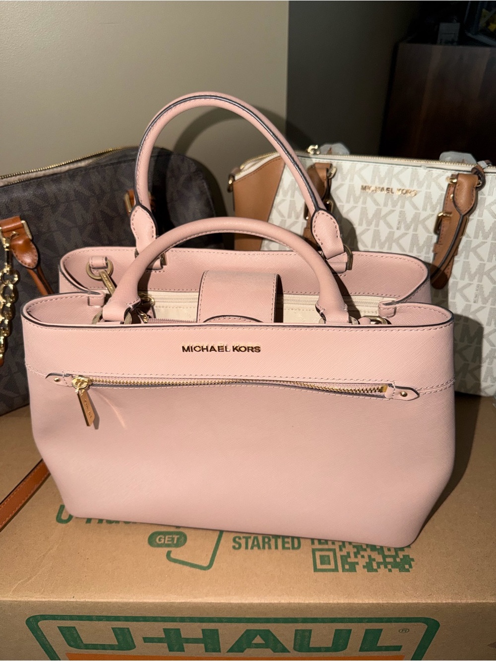 Michael Kors Blush Pink Saffiano Leather Top-Handle Bag